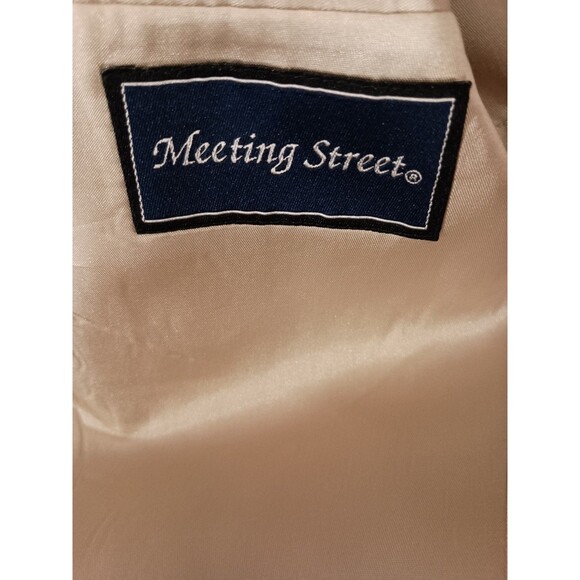 Meeting Street Blazer Jacket Size 42L Brown Silk And Wool - Picture 9 of 10